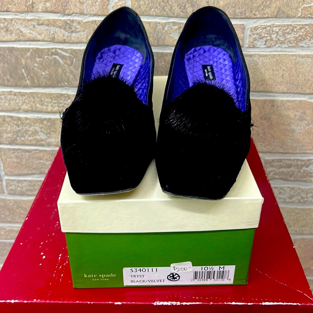 Kate Spade Tryst Black Velvet pump